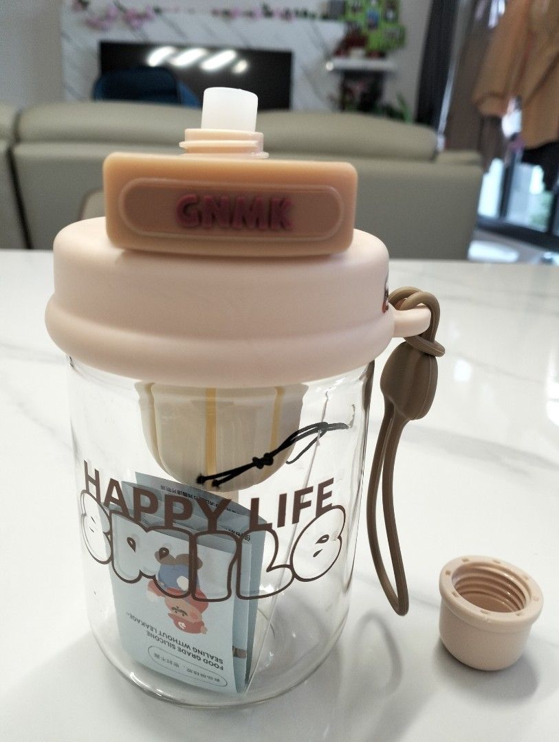 Gnmk Happy Life Straw Water Bottle497404091092838402