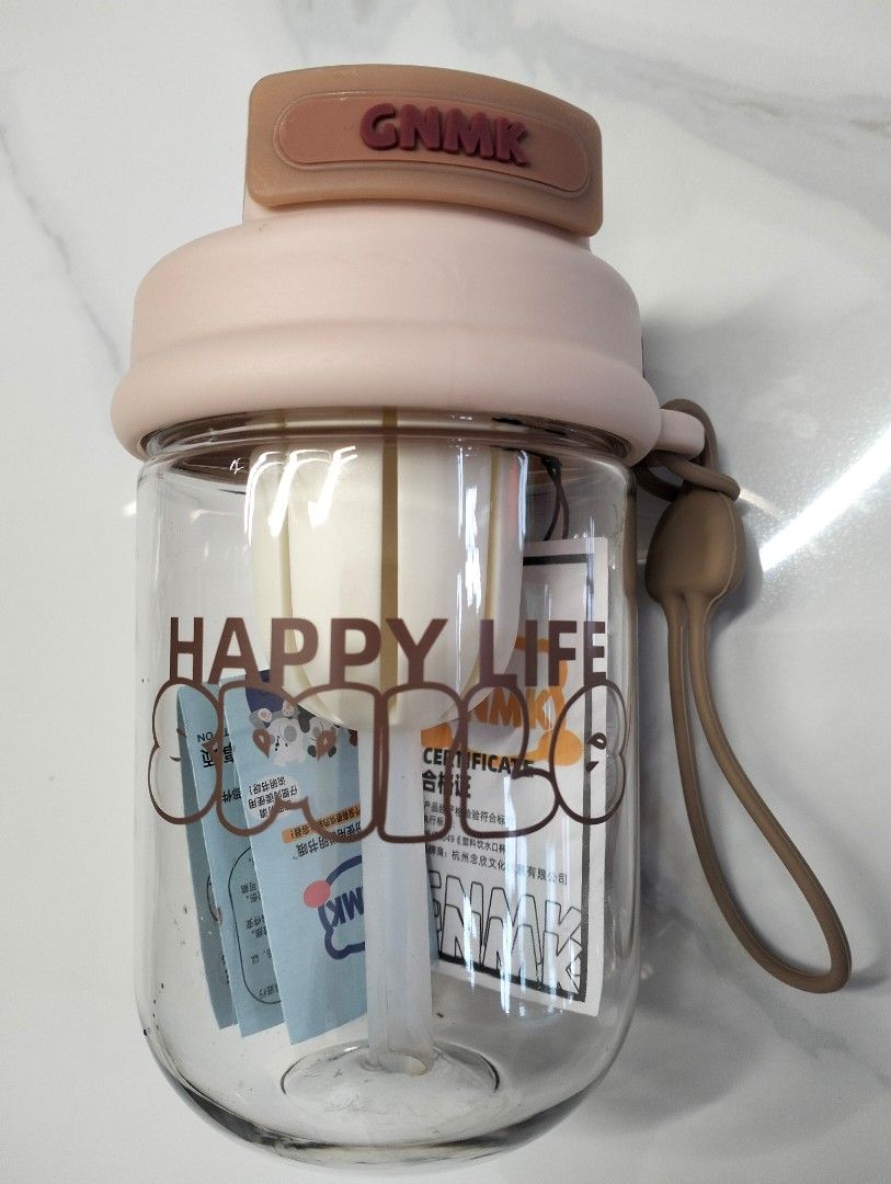 Gnmk Happy Life Straw Water Bottle