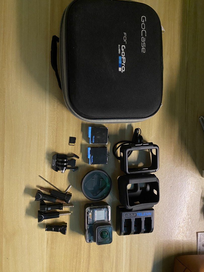 GoPro HERO 5 Black with Accessories and Case (Category: Cameras) located in Urbiztondo. Submitted by yanyan_05 (Listing ID 1446912003, Image 1). Description: - GoPro HERO 5 Black camera - 128gb Memory card - 2 Telesin batteries - Charging dock - GoCase - Various mounts included - Lens filter I use voice command naman kapag naka on. U can use your phone to turn it on or off. Issue: Power Button and Capture Button Negotiable For meet up nearby area
