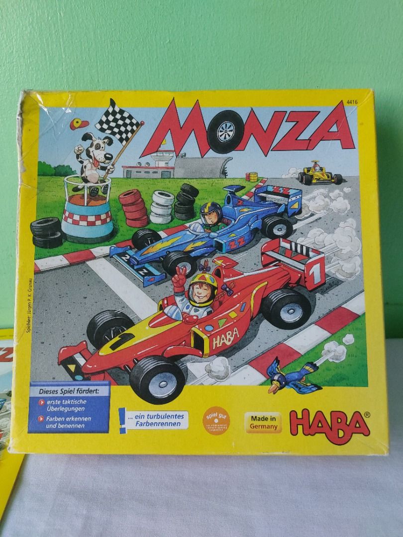 HABA Monza Racing Board Game (Category: Board Games & Puzzles) located in Paranaque City. Submitted by ca.firstonlinebiz (Listing ID 1447040504, Image 2). Description: Preloved HABA Monza Racing Board Game - Promotes strategic thinking: children develop strategic skill and planning foresight to master the race track as a team or individually. - Complete - Damage box Loc. Greenheights Parañaque Shipping via lalamove or Spx express Gcash, Maya, BPI