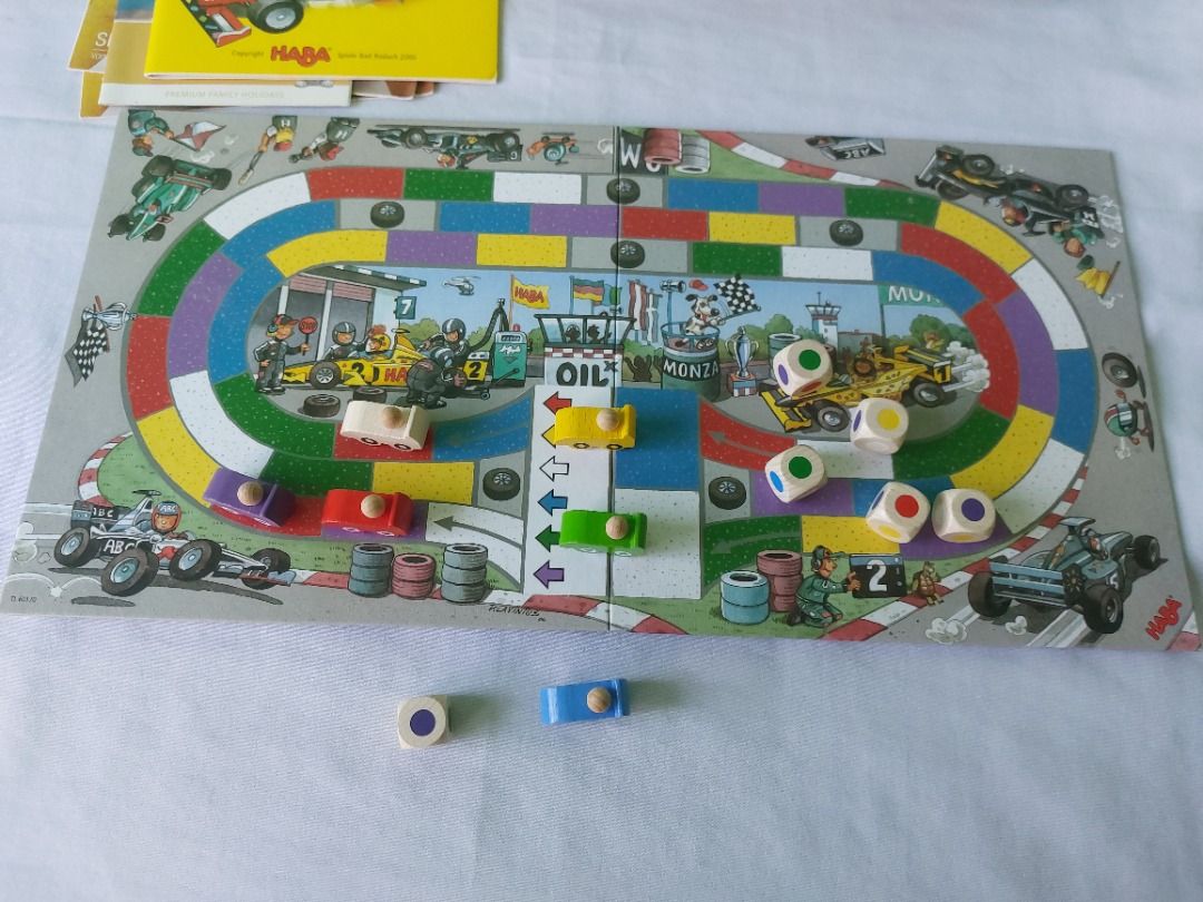 HABA Monza Racing Board Game (Category: Board Games & Puzzles) located in Paranaque City. Submitted by ca.firstonlinebiz (Listing ID 1447040504, Image 3). Description: Preloved HABA Monza Racing Board Game - Promotes strategic thinking: children develop strategic skill and planning foresight to master the race track as a team or individually. - Complete - Damage box Loc. Greenheights Parañaque Shipping via lalamove or Spx express Gcash, Maya, BPI