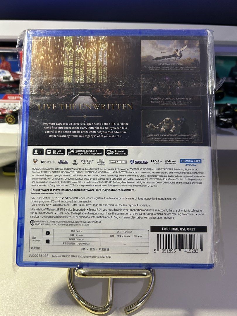 Hogwarts Legacy PS5 Game (Category: PlayStation) located in Pasig City. Submitted by johnlovesgaming (Listing ID 1447090611, Image 2). Description: - Hogwarts Legacy for PS5 - Live the unwritten wizarding adventure - Explore an open-world Hogwarts and beyond - Play as your own witch or wizard - Discover magical beasts, learn spells, and brew potions.