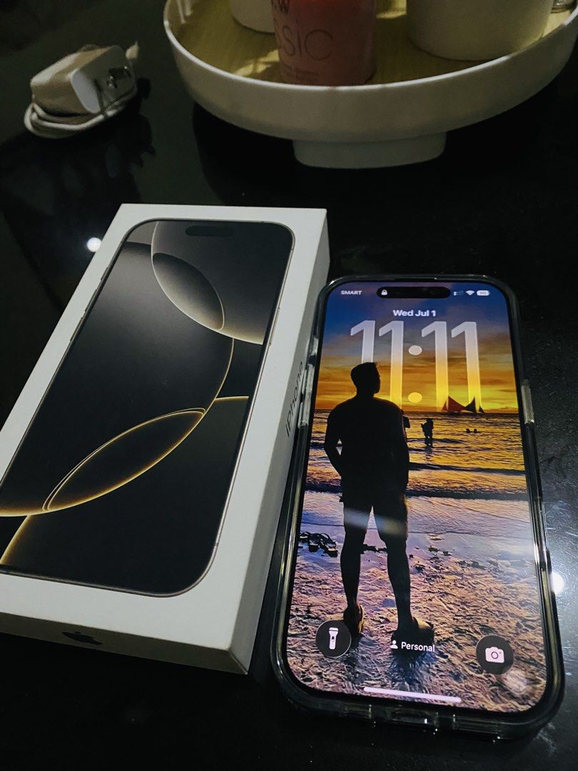 Iphone 16 Pro Natural titanium 128GB (Category: iPhone 16 Series) located in Paranaque City. Submitted by akojuanlukas (Listing ID 1447070026, Image 2). Description: Within warranty til oct 2026 as shown at photo In prestine condition With official receipt Good battery health No history of repair Good as new no SCRATCHES OR FLAWS Check all you want upon meeting.