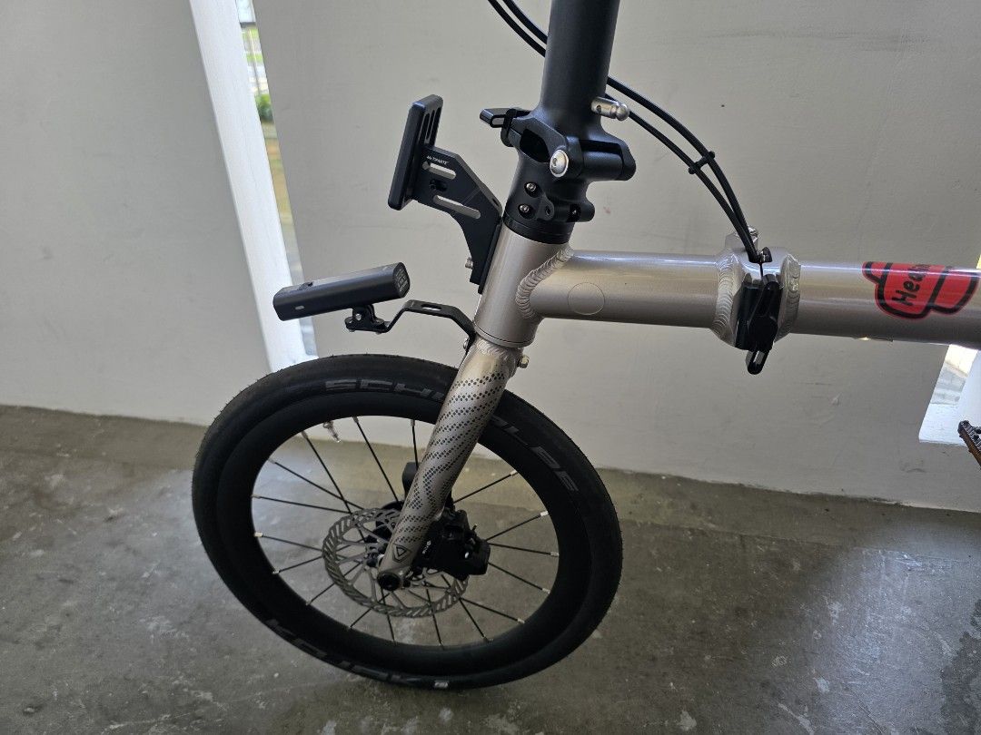 Java neo (Category: Bicycles) located in Singapore. Submitted by hisnameisman (Listing ID 1446918009, Image 2). Description: "" URGENT SELL TO FUND NEW HOBBY"" ""NEGO"" - 16 inch Java Neo - Lightweight folding bike - Reliable disc brakes (front & rear) - Easy to fold and store - Ideal for commuting and casual rides - Equipped with Schwalbe Kojak tires - XOSS cycling comp and speed cadence smart dual sensor - Mr.TiPARTS front block carrier and fro