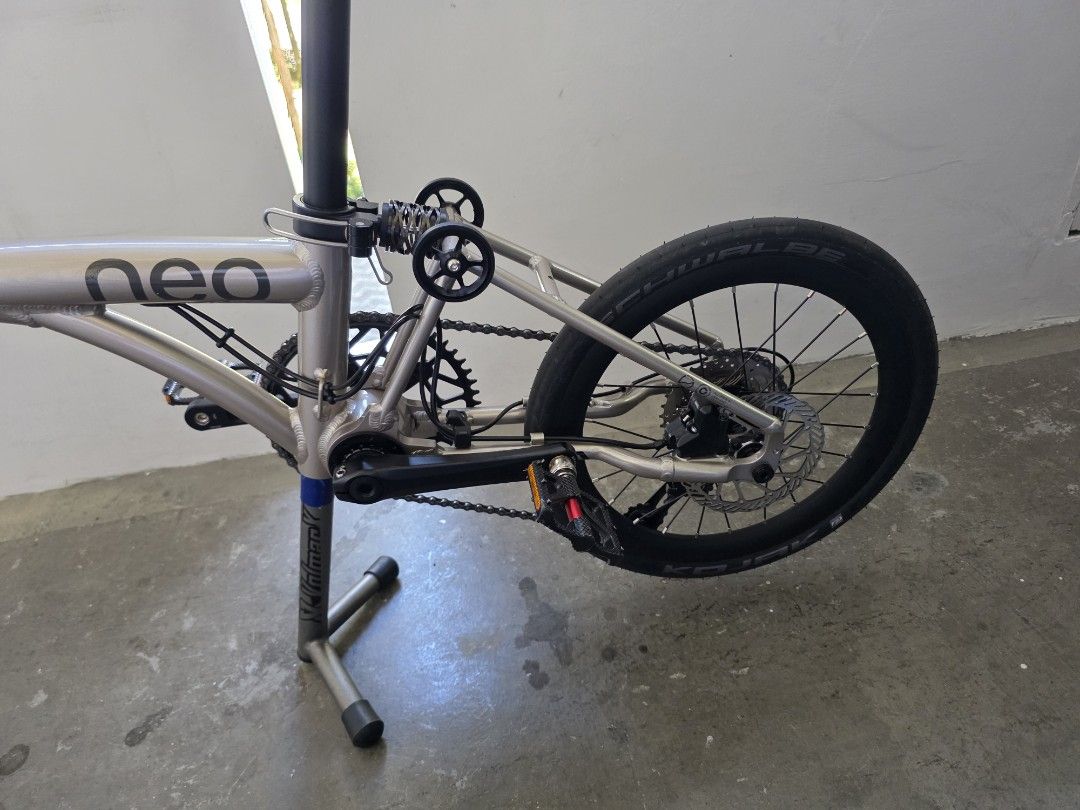 Java neo (Category: Bicycles) located in Singapore. Submitted by hisnameisman (Listing ID 1446918009, Image 3). Description: "" URGENT SELL TO FUND NEW HOBBY"" ""NEGO"" - 16 inch Java Neo - Lightweight folding bike - Reliable disc brakes (front & rear) - Easy to fold and store - Ideal for commuting and casual rides - Equipped with Schwalbe Kojak tires - XOSS cycling comp and speed cadence smart dual sensor - Mr.TiPARTS front block carrier and fro