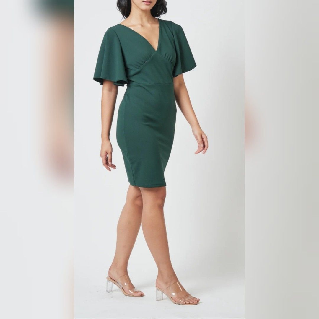 Karimadon Green Office Flutter Sleeve Dress (Category: Dresses) located in Makati City. Submitted by hellok08 (Listing ID 1447046910, Image 1). Description: Karimadon Dress Small In very good used condition Slightly stretchy Neckline is really pretty in actual Best fits small to medium frames Approximate measurements, in inches: Armpit to armpit - 17 Waist - 13. 5 Length - 33 MOP: BPI/GCash/Unionbank Pick up in Makati via Grab or Lalamove c/o buy