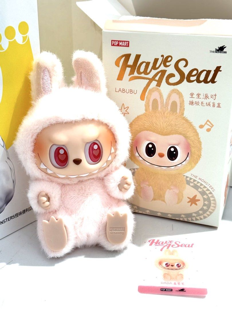 Labubu DADA Sealed foil Bnew (Category: Designer & Blind Box Toys) located in Manila. Submitted by lebronlabubu (Listing ID 1447062841, Image 1). Description: - Authentic POP MART Labubu blind box toy - From the popular 'Have A Seat' series - Features the iconic Labubu character - Comes complete with original box and character card - Ideal for collectors and fans of Labubu - A cute and collectible plush toy.