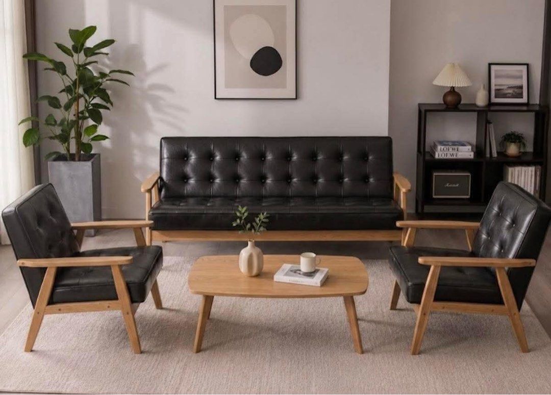 Leatherette Sofa Set (Category: Sofas) located in Valenzuela. Submitted by hilaryyy25_ (Listing ID 1447090429, Image 2). Description: 2-1-1 with Center Table Set 15k 3-1-1 with Centre Table Set 16k.
