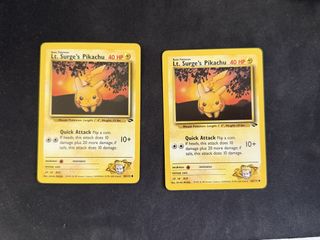 lt surge's pikachu pokemon card Pokemon Lt. Surge's Pikachu 81/132 Gym Heroes ( Great Looking Card )