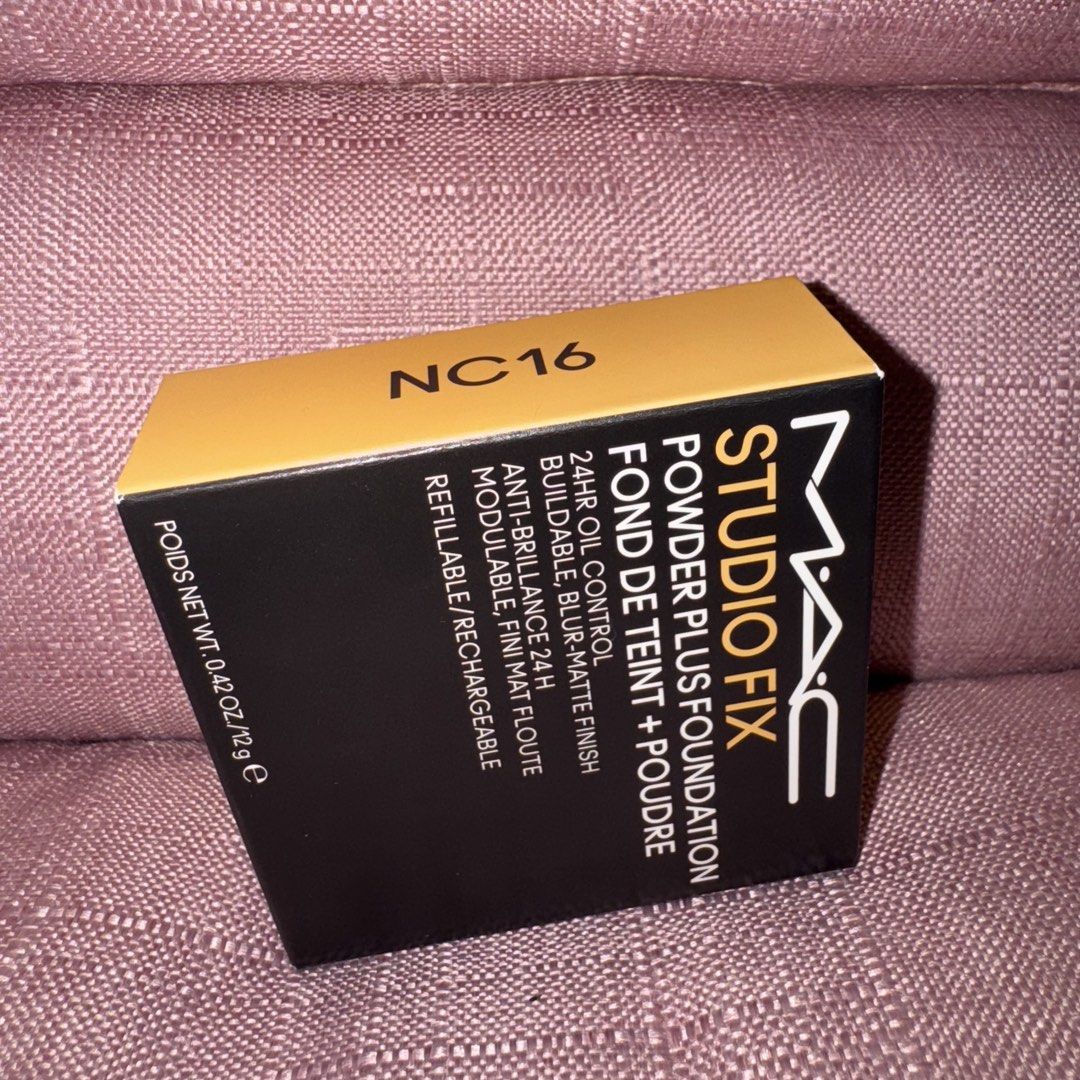 MAC Studio Fix Powder Plus Foundation NC16 (Category: Makeup) located in Taguig. Submitted by skinsupplyph (Listing ID 1446961984, Image 3). Description: MAC Studio Fix Powder Plus Foundation NC16 All-new shade! Limited edition, not available in the Philippines. Like New - only swatched once Authentic from Sephora US Complete with Box Reason for Selling: wrong shade Mode of Payment: BPI, BDO, Metrobank, GCash, Maya Shipping to be shouldered by th