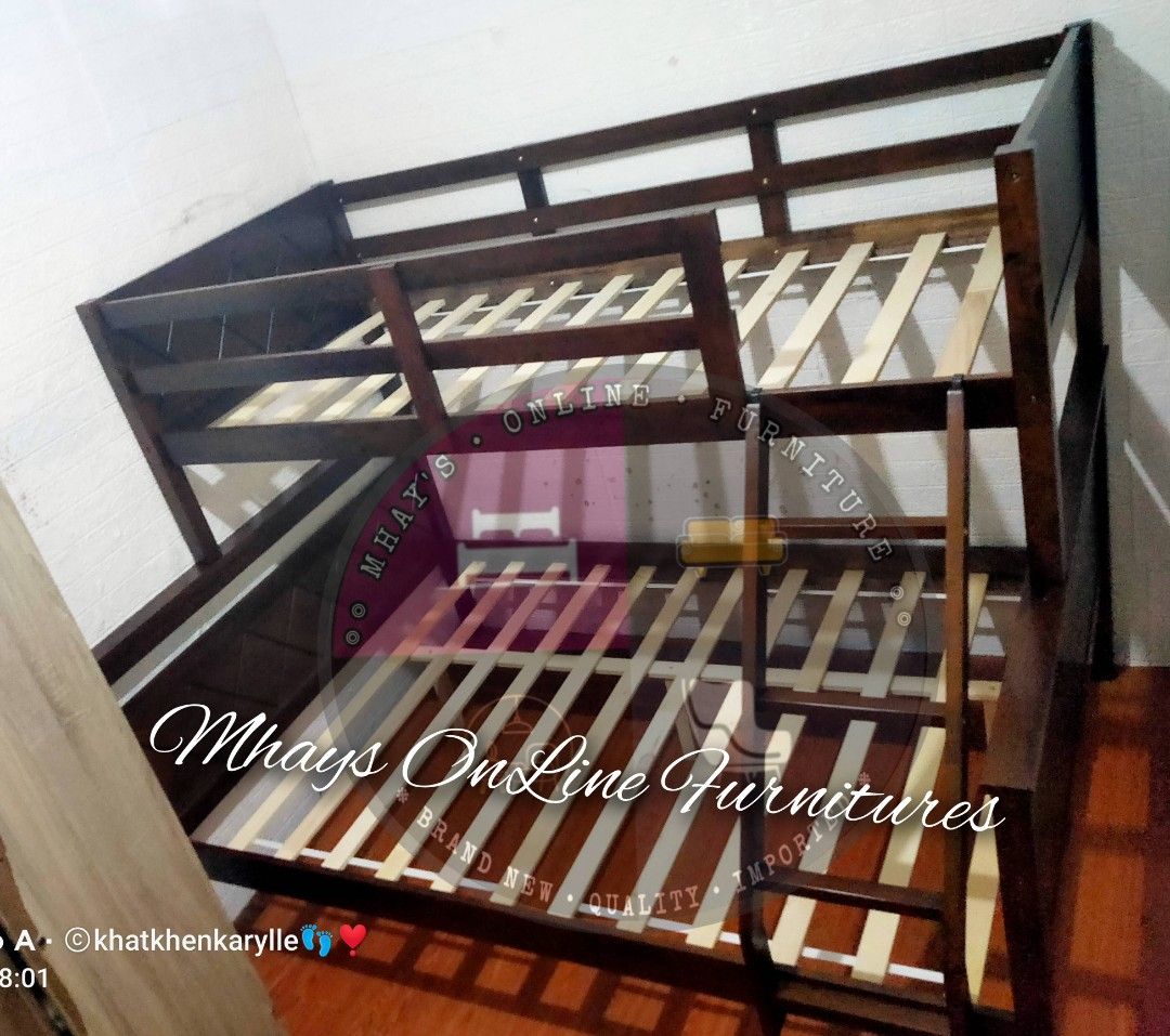 MaLaysian Wood DoubLe Deck Bed Frame with or without Mattress (Category: Bed Frames & Mattresses) located in Manila. Submitted by mylene31 (Listing ID 1446914547, Image 3). Description: Brand New Good Quality Free Delivery and Assemble within Manila Area COD / GCash Transfer On Hand Ready To Deliver 09465675191.
