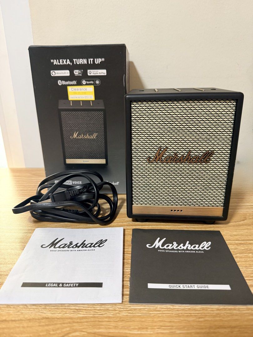 Marshall Uxbridge Voice speaker with Alexa (Category: Soundbars, Speakers & Amplifiers) located in Las Pinas. Submitted by kutz_thrift (Listing ID 1446927252, Image 1). Description: Like new. Complete Set. No issues. Slightly nego. Location: Las Piñas.