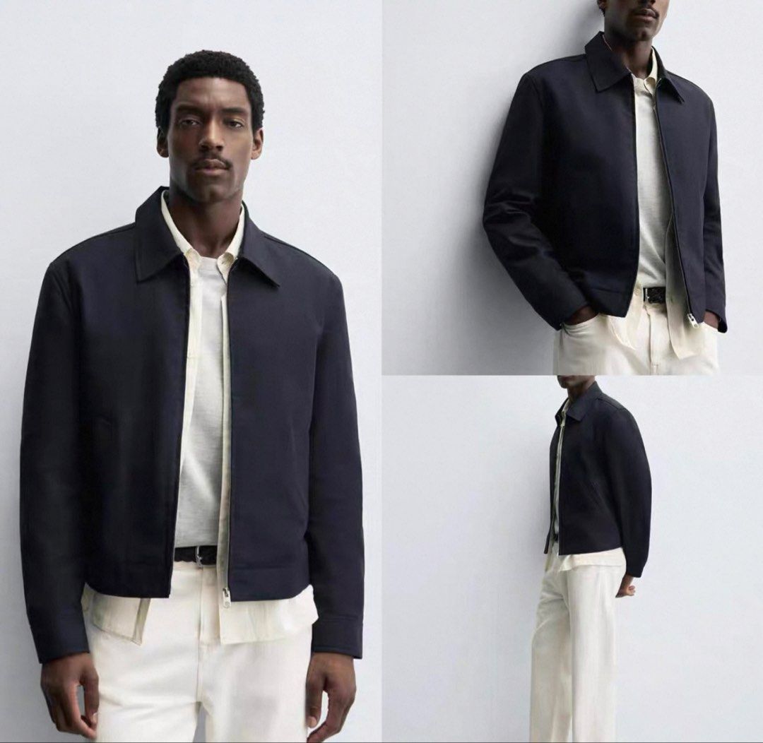Mens Navy Zara Jacket (Category: Coats, Jackets and Outerwear) located in Caloocan City. Submitted by greenboxpackaging (Listing ID 1446992675, Image 1). Description: Brandnew Mens Zara Jacket. Best fit L-XL. No haggling please, will give discount if you buy 2-3 items on my list. Thank you.