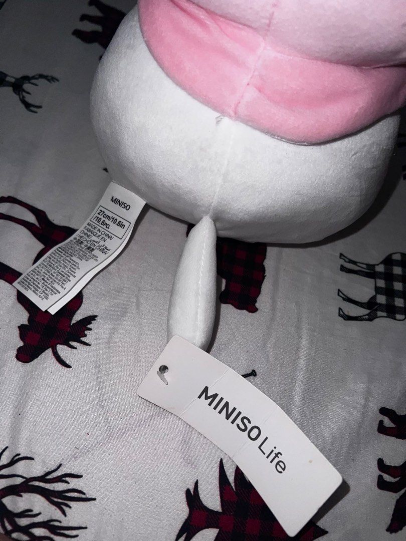 MINISO Cat Hood Plushie (WITH tag) (Category: Plushies & Soft Toys) located in Quezon City. Submitted by unjca (Listing ID 1447086822, Image 3). Description: NO issue/s (see pics for proof) RFS: Decluttering Originally bought from MINISO store. Perfect for gifting because it still has the MINISO tag. Height: 10.6 inches / 27 cm Width: 7 inches / 18 cm.