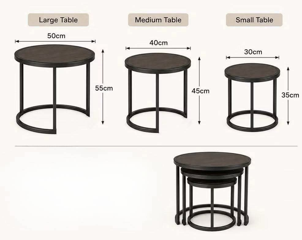 Nesting Tables Set of 3 Checkered, White, Walnut (Category: Coffee & Tea Tableware) located in Valenzuela. Submitted by hilaryyy25_ (Listing ID 1447082378, Image 2). Description: .