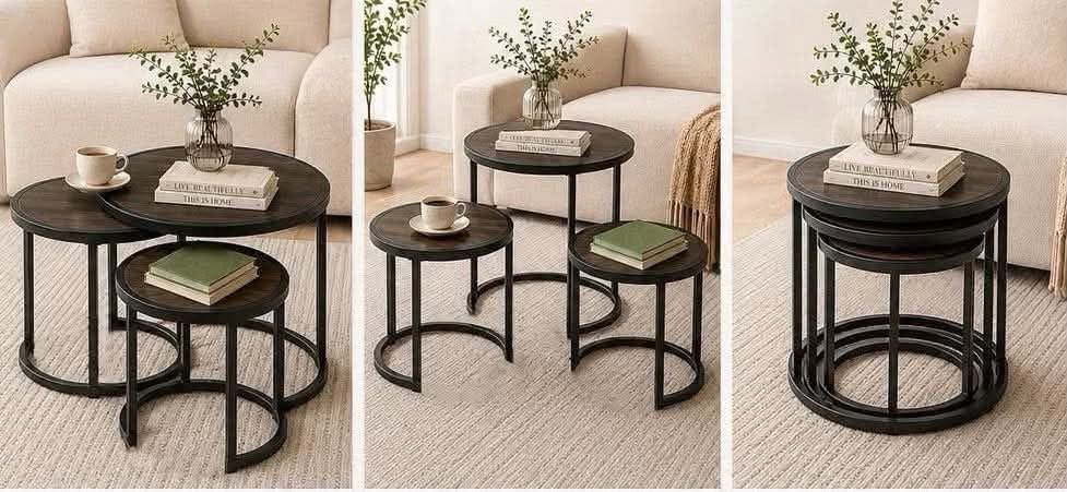 Nesting Tables Set of 3 Checkered, White, Walnut (Category: Coffee & Tea Tableware) located in Valenzuela. Submitted by hilaryyy25_ (Listing ID 1447082378, Image 1). Description: .
