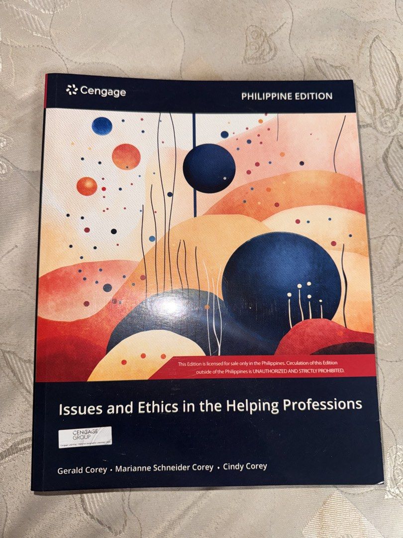 Issues and Ethics in the Helping Professions Philippine Edition - Corey, Corey, & Corey (Category: Textbooks) located in Manila. Submitted by g.pda (Listing ID 1446968770, Image 1). Description: ✿ NEVER BEEN USED. brand new, hindi nabuksan or nagamit ✿ ORIGINAL copy (bought for ₱1,450) ✿ x to sensi buyers ✿ you may dm me for pictures and more details! ✿ prices are negotiable as long as reasonable :) ✿ currently shipping within metro manila only m