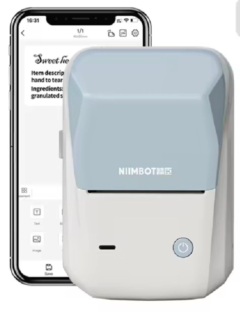 NIIMBOT B1 Sky Blue Label Printer with Mobile App