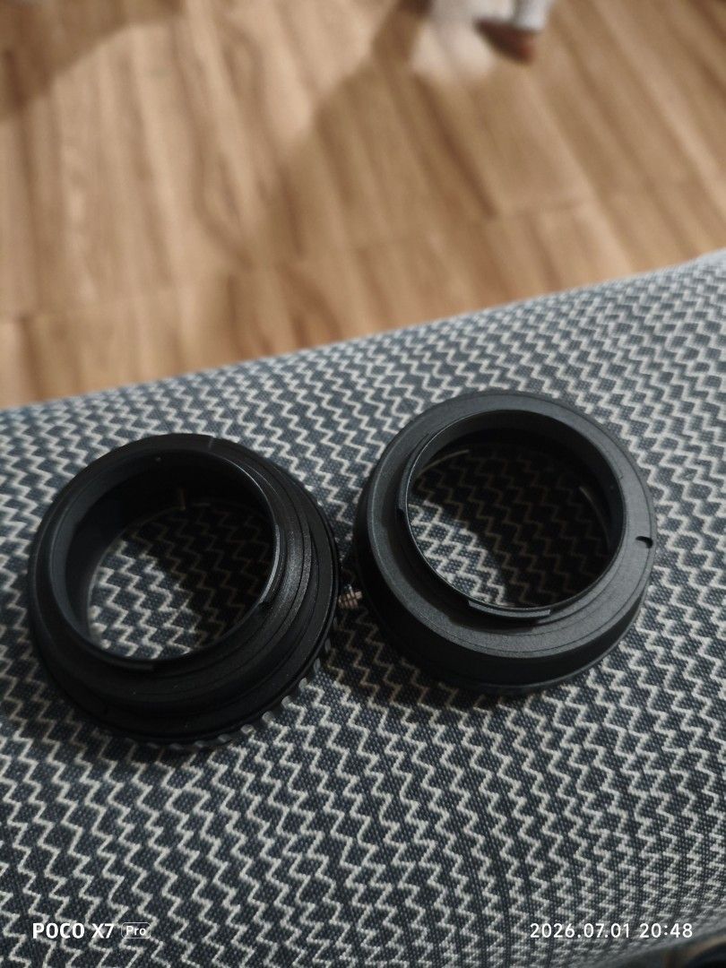 Nikon G-NEX and EOS-NEX Lens Adapters (Category: Cameras) located in Baguio. Submitted by baguiobeans (Listing ID 1447042232, Image 2). Description: - Bundle includes 2 lens adapters: Nikon G to Sony E-Mount (NEX) and Canon EOS to Sony E-Mount (NEX). - Both adapters are in good working condition. - Perfect for photographers looking to use their existing Nikon G or Canon EOS lenses on a Sony E-mount camera. - Please verify lens and camera mount co