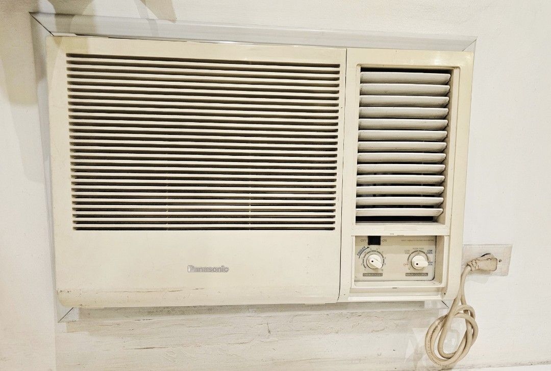 2HP Panasonic Window Type Air Conditioner (Category: Air Conditioning and Heating) located in Makati City. Submitted by smith_1 (Listing ID 1446969065, Image 2). Description: - 2HP Panasonic Window Air Conditioner - Works well, tested and functional - Features two easy-to-use knobs for settings - Includes power cord and plug - Ready for pickup - Perfect for cooling down any room.