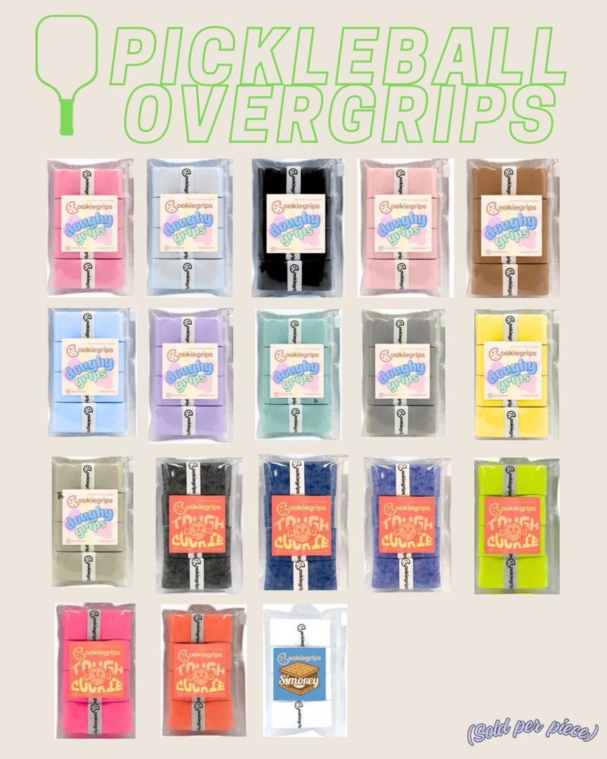 Pickleball grips Cookiegrips (Category: Other Sports Equipment and Supplies) located in Quezon City. Submitted by worldofC (Listing ID 1446964247, Image 1). Description: 180 per pc 🍪.