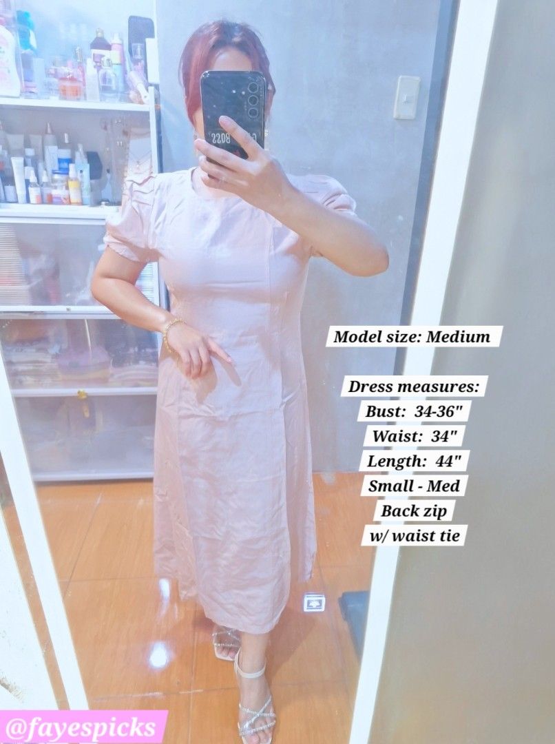 Pink Puff Sleeve Maxi Dress (Category: Dresses) located in Valenzuela. Submitted by fayespicks (Listing ID 1447101129, Image 1). Description: 𝘿𝙚𝙩𝙖𝙞𝙡𝙨: ♡ S𝒊𝒛𝒆: SMALL - MEDIUM ♡ 𝑪𝒐𝒏𝒅𝒊𝒕𝒊𝒐𝒏: 8/10 ♡ Bust: 34-36" ♡ Waist: 34" ♡ Length: 44" 📍 Location: Valenzuela City ◇ Courier: Gogo express (no cod/cop) ◇ Mop: Gcash/bank transfer online ◇ you may also request for grab/lalamove within Metro Manila..