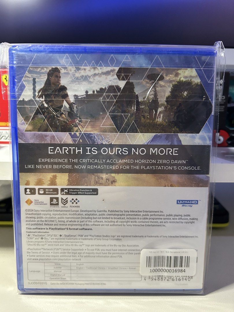PS5 Horizon Zero Dawn Remastered Game (Category: PlayStation) located in Pasig City. Submitted by johnlovesgaming (Listing ID 1447090208, Image 2). Description: - Horizon Zero Dawn Remastered - For PlayStation 5 (PS5) - Experience the critically acclaimed game - Epic adventure awaits.