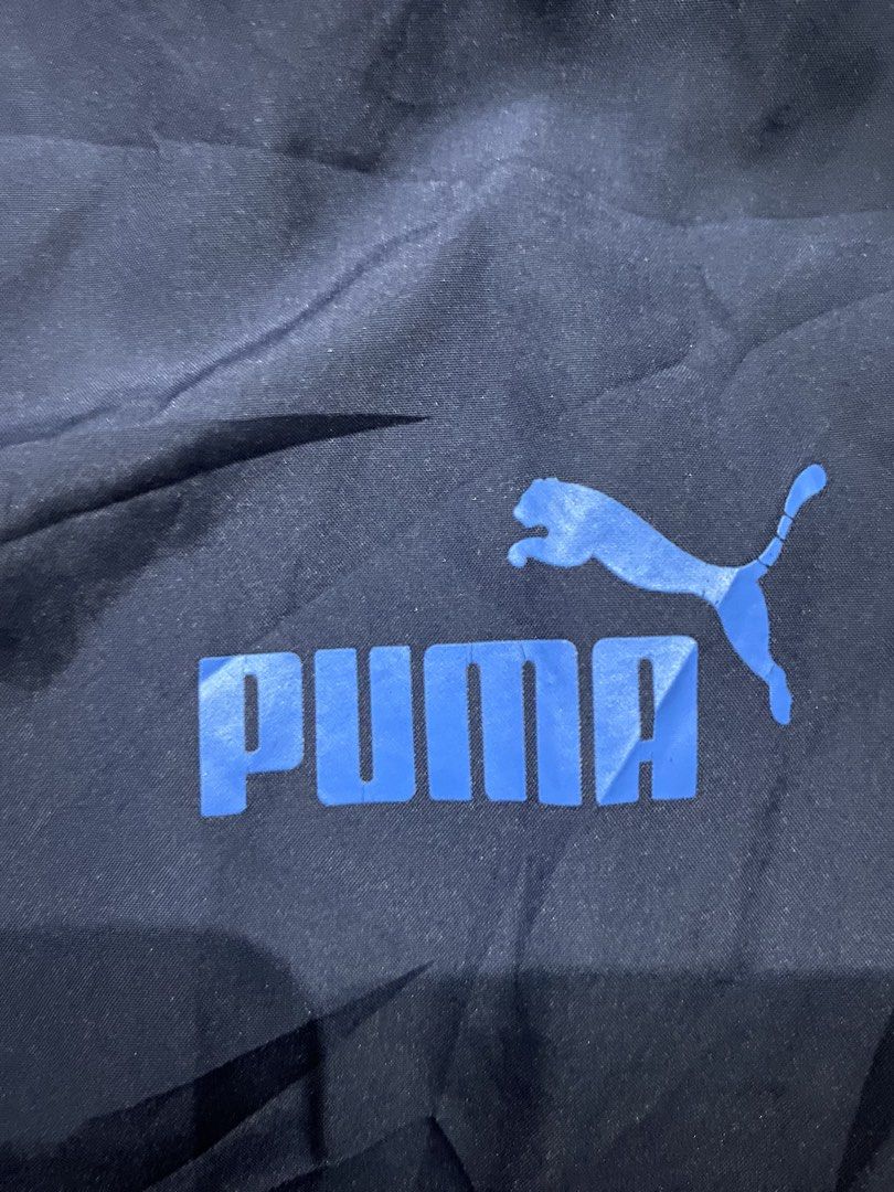 Puma Running Outdoor Pants Navy Blue (Category: Joggers) located in Santa Rosa. Submitted by lesssojuplease (Listing ID 1447020133, Image 2). Description: Size medium on tag fits 29-32 waist 41 length Like new only very small pinhole at the back, unnoticeable 100% authentic Ship via J&T, Lalamove Location: Sta. Rosa, Laguna.
