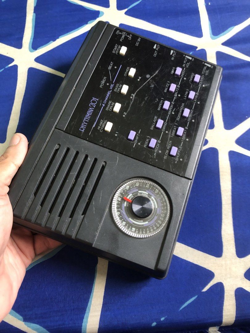 Rhythimina 201 portable drumMachine defective (Category: Portable Audio Accessories) located in Quezon City. Submitted by markgolveo (Listing ID 1446940955, Image 1). Description: Rhythimina 201 portable drumMachine defective For parts out repairs With power No sound output.