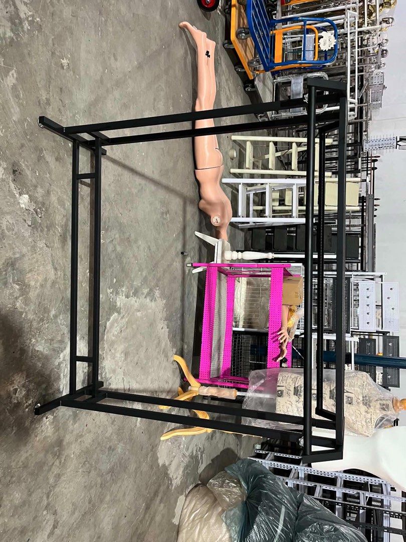 BLACK DOUBLE BAR HANGER CLOTHING RACKS (Category: Clothes Drying Rack) located in Manila. Submitted by shelvingstoreandmore (Listing ID 1447106323, Image 2). Description: Sale:₱2,450 Before:₱2,600 BRANDNEW no issue .