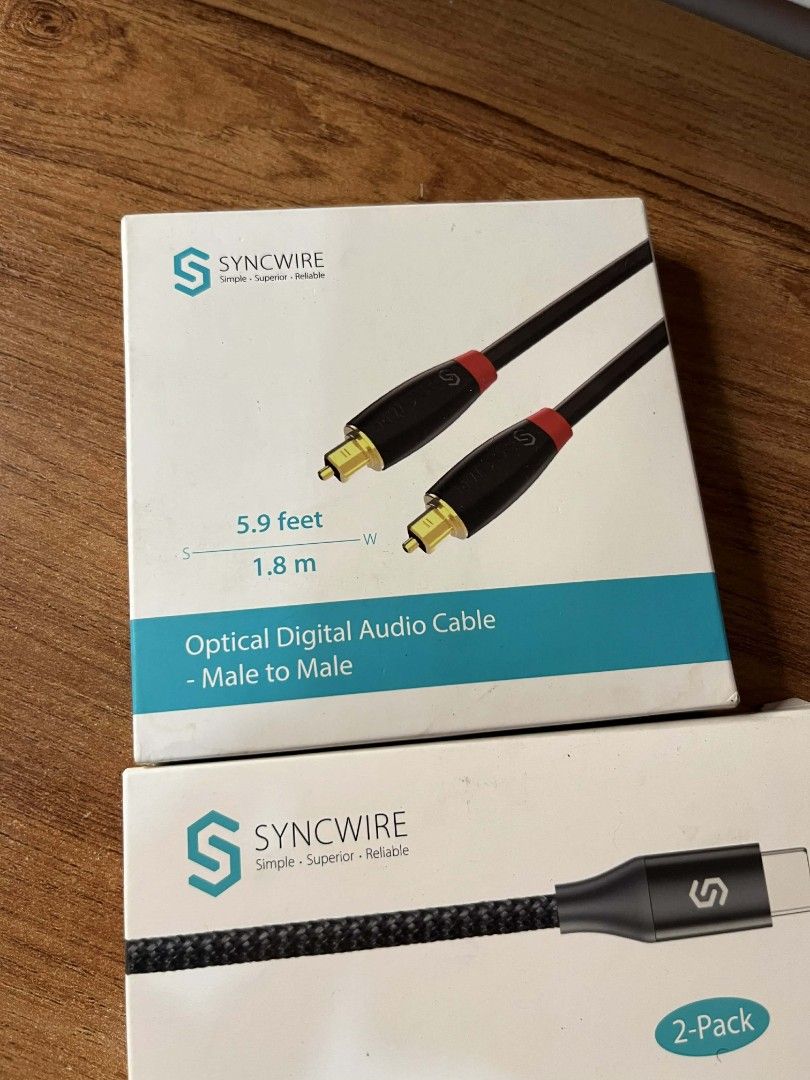SALE!! Take 2 Syncwire USB C Cable & Optical Digital Cable (Category: Chargers & Cables) located in Gapan. Submitted by lunashop14 (Listing ID 1447093458, Image 3). Description: SALE!! TAKE 2 -300 Pricey original price nito per piece satin 300 lang 2 na Brand New✓ - Brand: Syncwire - Bundle includes: - 2 x USB-C to USB 3.0 Cables (6 feet / 1.8m each) - 1 x Optical Digital Audio Cable (5.9 feet / 1.8m) - USB-C cables are for USB Type-C devices - O