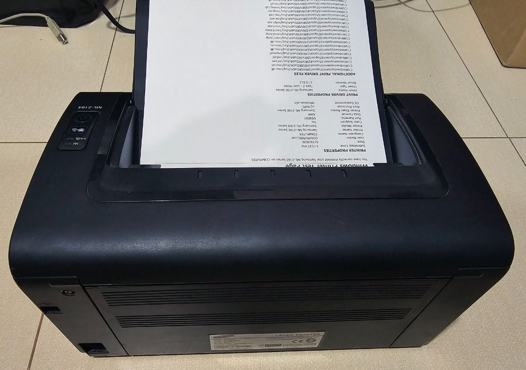 Samsung ML-2164 Laser Printer Monochrome, Windows and Mac OS compatible (Category: Printers, Scanners & Copiers) located in Paranaque City. Submitted by lyjames (Listing ID 1446917612, Image 3). Description: Please read carefully. Hindi na ako magrereply kung nandito na ang sagot sa details ng ad. Samsung ML-2164 Laser Printer Monochrome Black and White only Hindi ito refurbished or reconditioned printer. Personal use ito sa small business. No hi