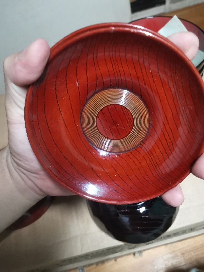 set of five woden lacquer small bowls with coaster (Category: Dinnerware & Cutlery) located in Marikina City. Submitted by cheaponsales (Listing ID 1447076421, Image 3). Description: unused but no box.. few scratches on some coasters.... rare find for soccer ball texture of bowl.. From Japan. NOT MELALMINE!!.