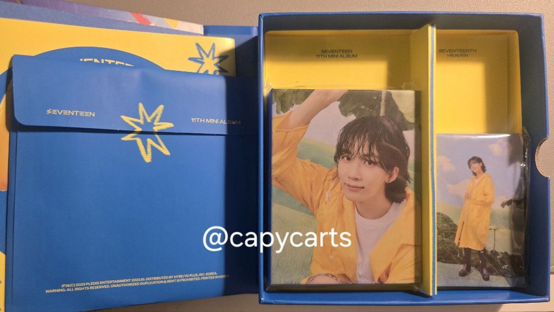 SEVENTEENTH HEAVEN CARAT VERSION JEONGHAN (Category: K-Wave Merchandise) located in Quezon City. Submitted by capycarts (Listing ID 1447072507, Image 1). Description: 💎 quitting sale SEVENTEENTH HEAVEN ALBUM | CARAT VERSION 💰 ₱400 + SF, PAYO 📍 Quezon City 📦 can ship nationwide ✔️ jeonghan the8 jun available ✔️ official / authentic ✔️ get everything in the pics 💌 DM for sure buyers wts lfb jeonghan yoon jeonghan the8 minghao jun.