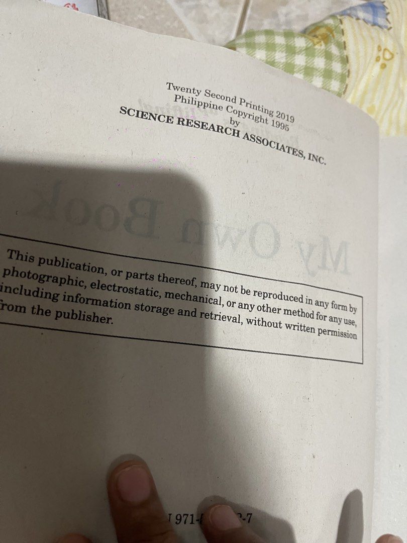 SRA Reading Laboratory My Own Book Grade 7 (Category: Textbooks) located in Muntinlupa City. Submitted by joanofarc1013 (Listing ID 1446935949, Image 2). Description: with sign of usage 5-10 pages with answer.