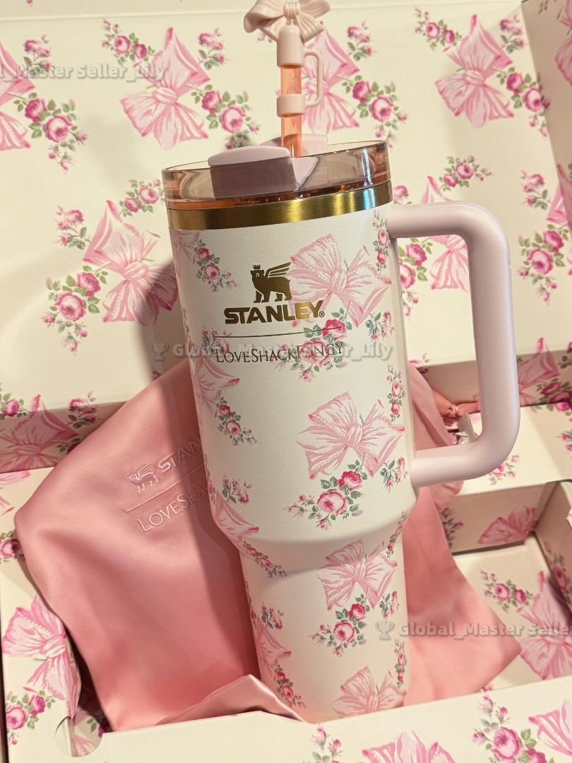 ✨💯STANLEY x LoveShackFancy Collaboration Pink and Purple Floral Bow (40oz)
