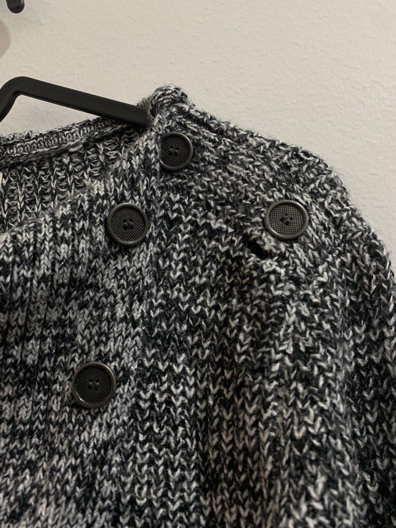 Style & Co. Women's Grey Marled Knit Sweater Size M (Category: Longsleeves) located in Manila. Submitted by gracefilledshop (Listing ID 1446983607, Image 3). Description: - Grey marled knit sweater by Style & Co. - Chic cowl neck with button details on the shoulder - Long sleeves - Material: 100% Acrylic - Care: Machine washable - Versatile: Great for layering or wearing solo.