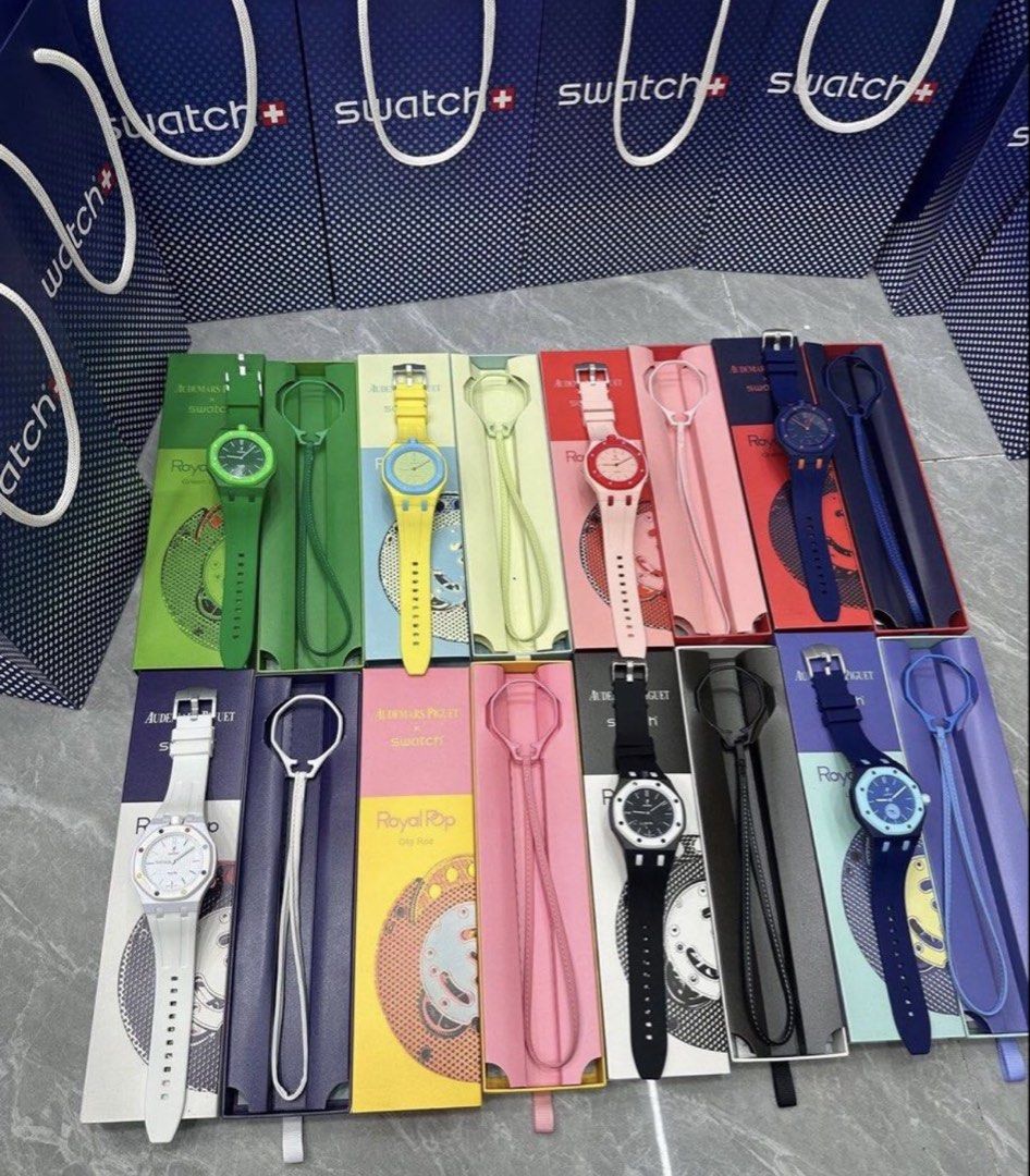 Swatch Royal Pop Watches - Multiple Colors Available (Category: Men's Watches) located in Antipolo. Submitted by donline98 (Listing ID 1447008245, Image 1). Description: - Authentic Swatch Royal Pop watches - Available colors: Green, Yellow, Pink, White, Black, Blue - Includes original packaging, bought from Swatch store in Vienna Austria.