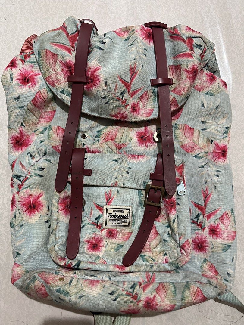 Technopack Floral Backpack (Category: Backpacks) located in Caloocan City. Submitted by ryspace (Listing ID 1447075594, Image 1). Description: - Cool floral print backpack - Classic drawstring and buckle closure - Convenient front pocket for essentials - Comfortable padded shoulder straps - Ideal for school or daily adventures.