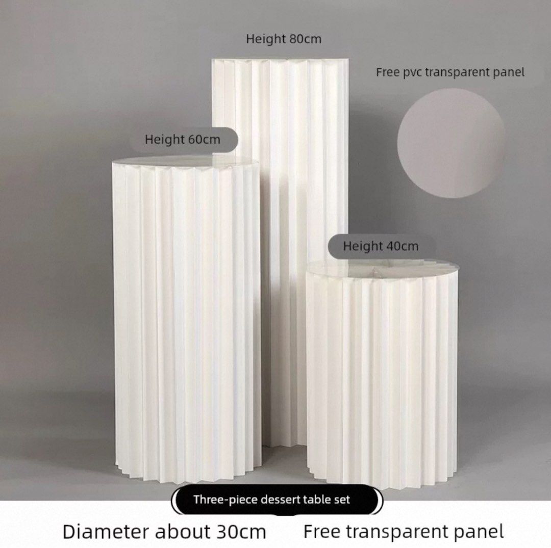 Three Piece Cake Plinth Column Table Display497257669114603520