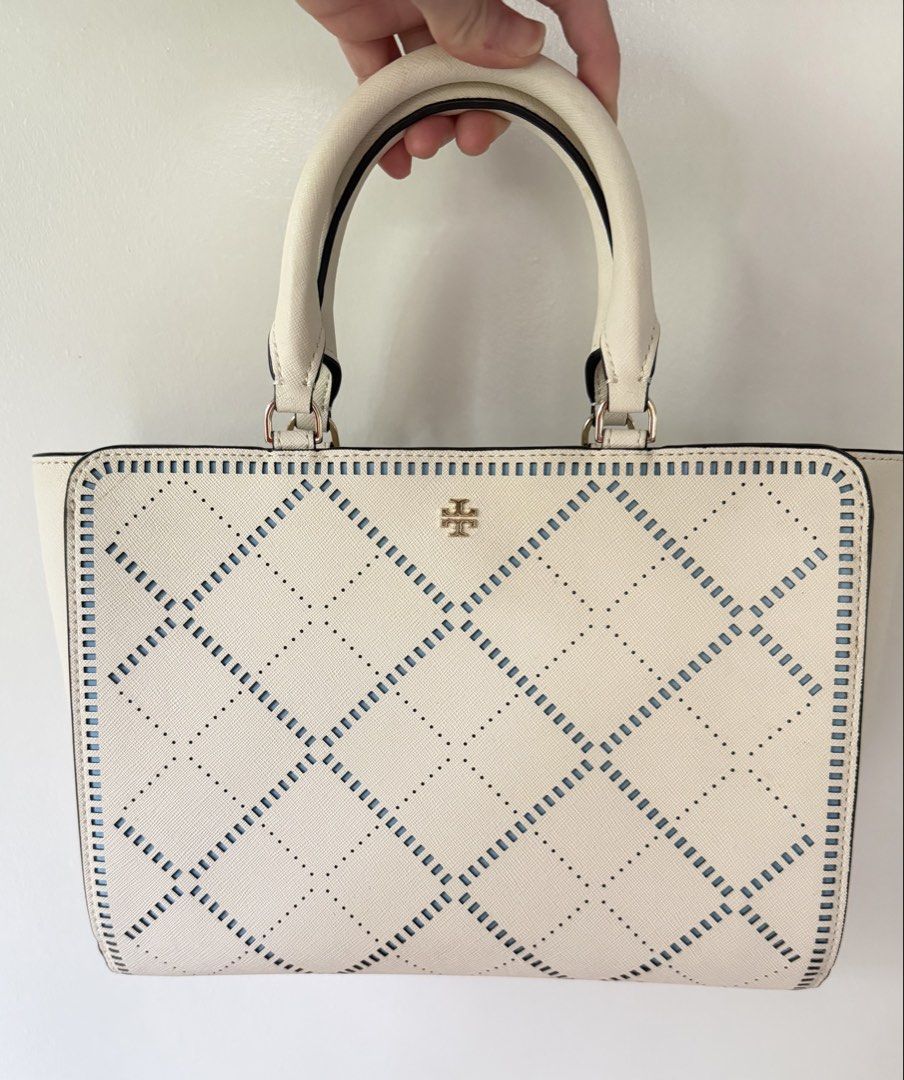 Tory Burch White Saffiano Leather Tote (Category: Luxury Bags & Wallets) located in Paranaque City. Submitted by balofies (Listing ID 1446976837, Image 1). Description: Excellent condition – used only twice! Authentic Tory Burch white Saffiano leather tote, used only twice and stored properly. Still in excellent condition with minimal signs of use. The structured design and multiple compartments make it perfect for work, travel, or everyday use. 