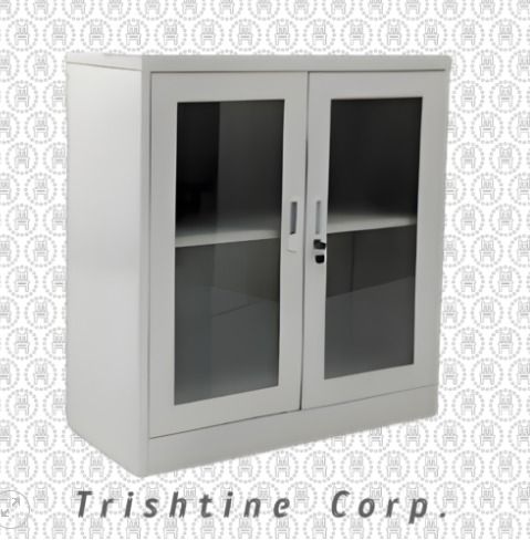 TSCAB-009A | Half Cupboard Glass Swing Door (Category: Shelves, Cabinets & Racks) located in Caloocan City. Submitted by jimtapitan_trishtinecorp. (Listing ID 1446983007, Image 1). Description: - White metal cabinet - Two glass doors with lockable feature - Two internal shelves - Compact size - Ideal for office or home storage DISCLAIMER: PRICE IS FOR POSTING PURPOSES ONLY.