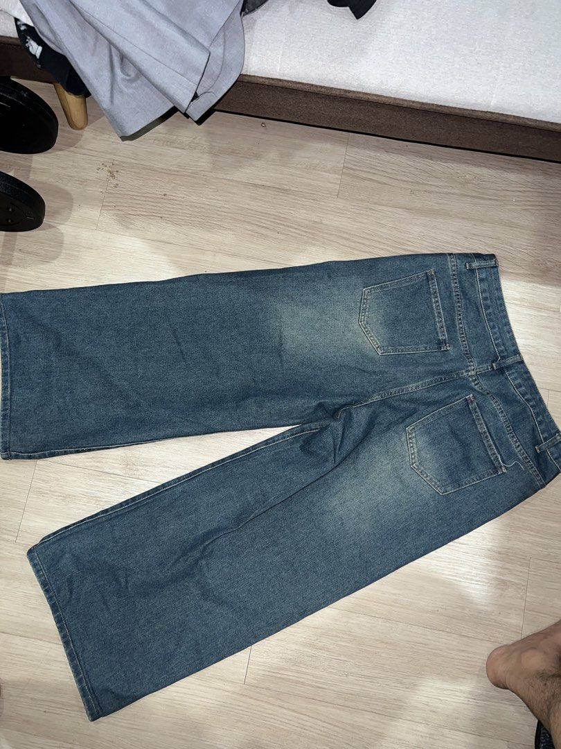 Wide Leg Denim Jeans (Category: Jeans) located in Pasay City. Submitted by enchonge (Listing ID 1447054538, Image 3). Description: - Blue wash wide leg jeans - Classic five-pocket style - Button and zip closure - Relaxed fit, great for casual wear - Measurements provided in photos - please check before purchaser .