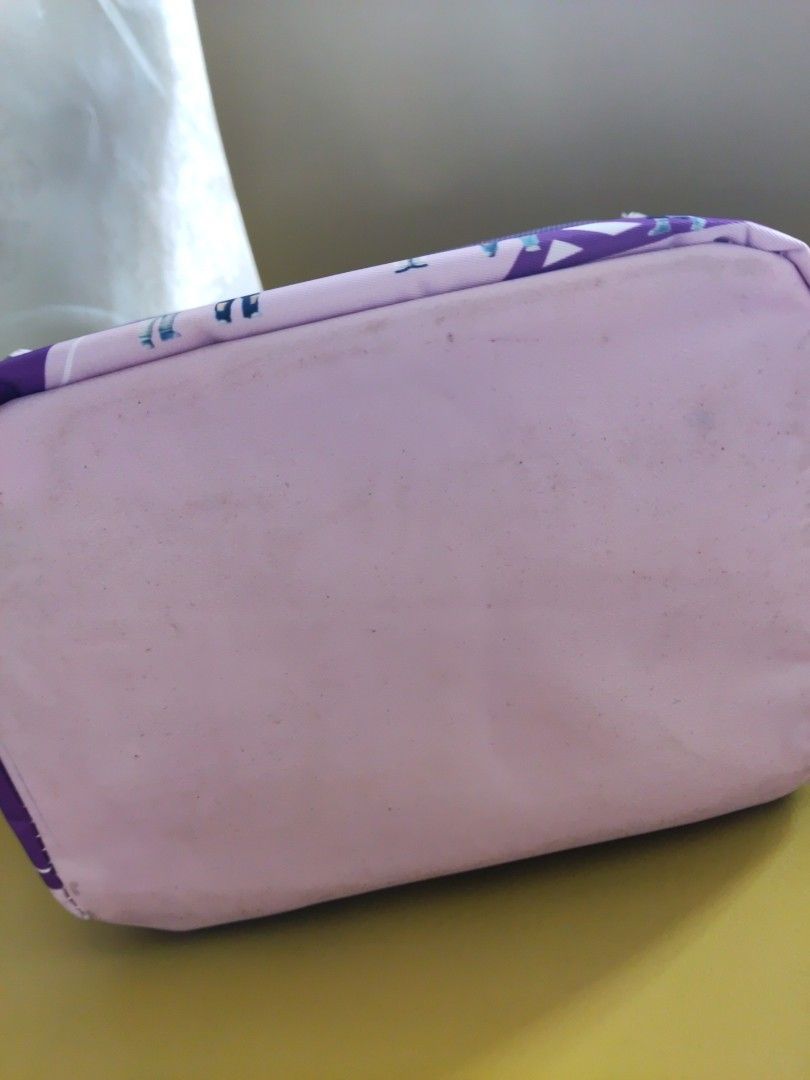 with Pattern (Category: Purses & Pouches) located in Singapore. Submitted by angelineteohm (Listing ID 1446951961, Image 3). Description: - not for fussy - Cute purple cosmetic bag - Features charming patterns on the sides - Light purple main body - Minor surface marks present - Perfect for storing makeup or toiletries - Convenient and easy to carry for travel.