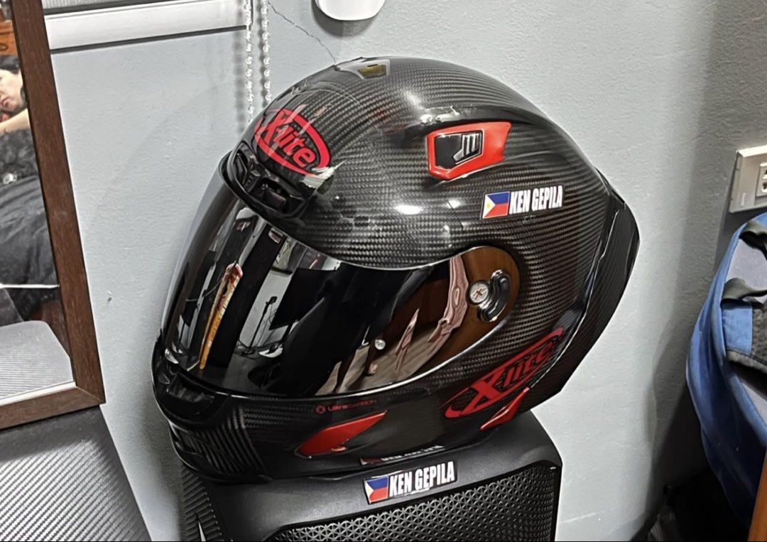 XLITE x803RS Ultra Carbon (Category: Helmets and other Riding Gears) located in Quezon City. Submitted by trinkats (Listing ID 1447088728, Image 3). Description: Xlite X803RS Ultra Carbon Size L Snugfit Personal Helmet Helmet only no other inclusions bought from motomarket centris (dec 2024) New carbon spoiler Minimal scratches 40k+ srp selling it for 23k only Qc or Pampanga area.