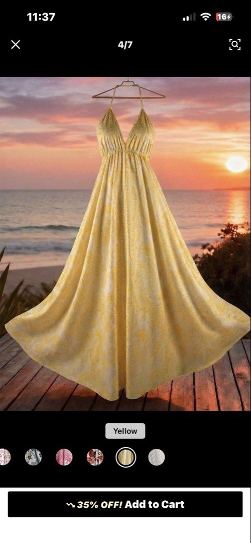 Yellow Summer Dress Open Back (Category: Dresses) located in Baguio. Submitted by arkay_13 (Listing ID 1446940178, Image 3). Description: Rfs: Too big.