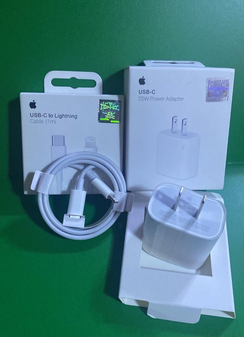 20W USB-C POWER ADAPTER USB-C to lightning cable set (Category: Headphones & Headsets) located in Manila. Submitted by milasgadgetph (Listing ID 1448707439, Image 1). Description: .