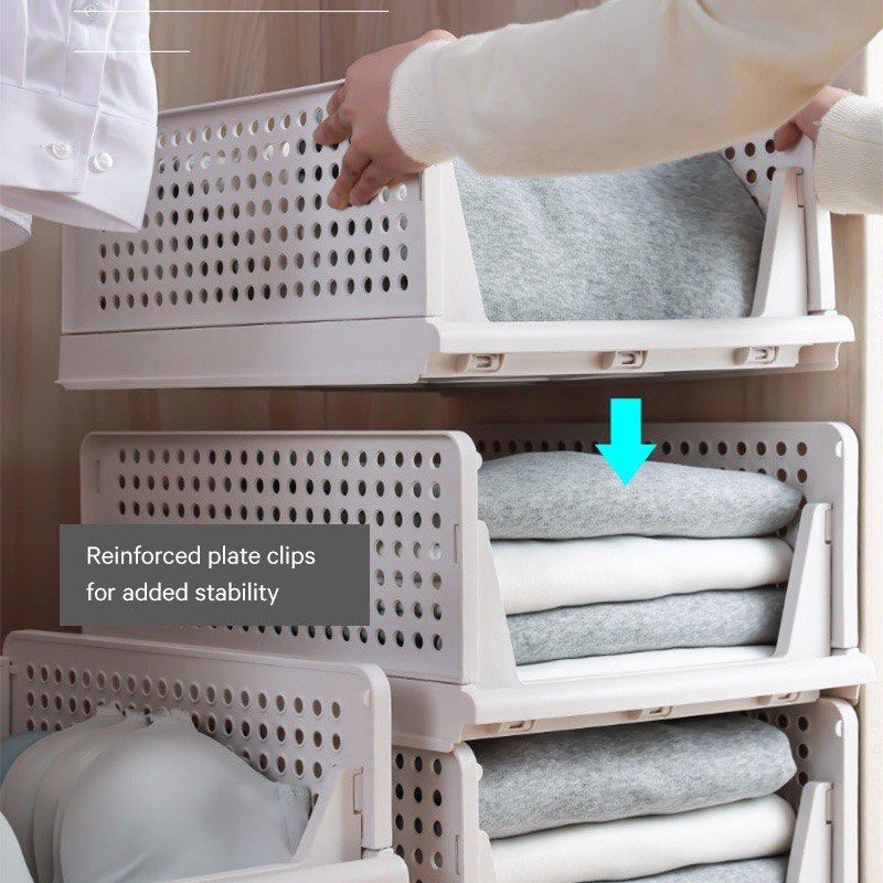 3x Stackable Storage Drawers (Category: Storage Boxes & Baskets) located in Singapore. Submitted by kittylov.e (Listing ID 1448757097, Image 2). Description: Price is for 3 pieces Height 14cm Width 33cm Length 42cm.