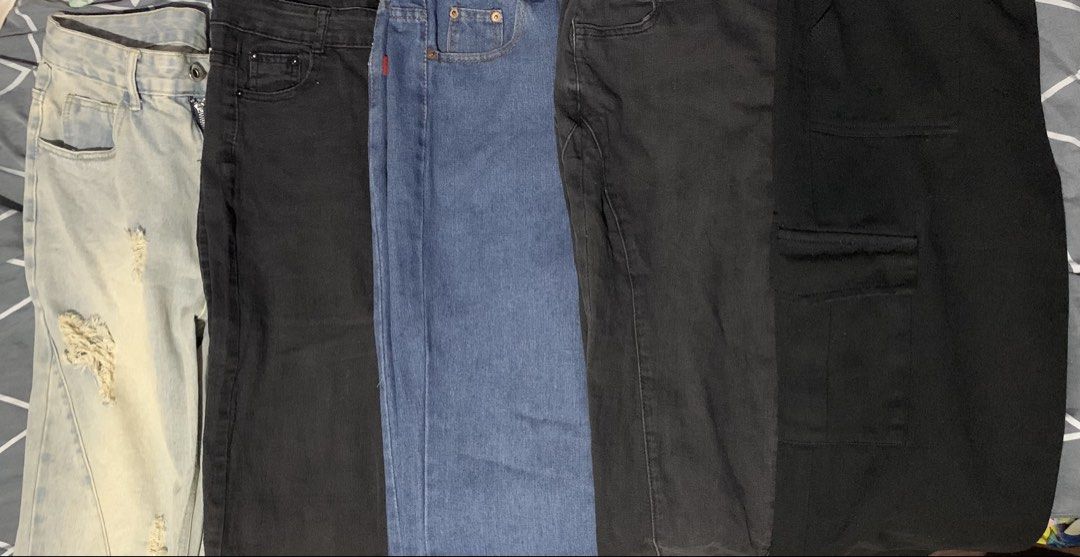 5 Pants ₱100 take all only (Category: Jeans) located in Binangonan. Submitted by adaptadopt (Listing ID 1448744025, Image 1). Description: from ukay and shapi flaws already stated 5 for ₱100 payment first gcash/gotyme shipping j&t / lbc meetup st monique valais BINANGONAN RIZAL.