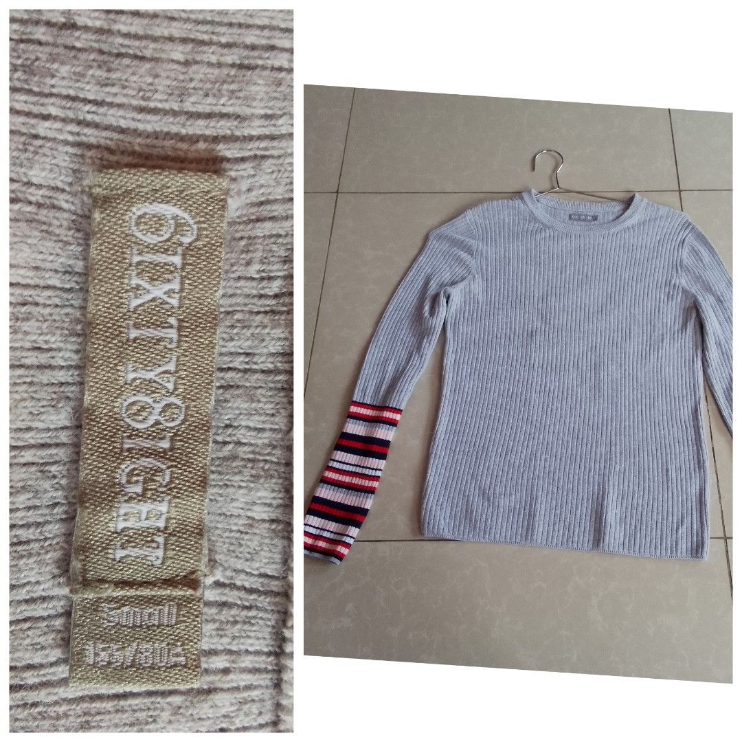 6IXTY8IGHT Sweater Top (Category: Coats, Jackets and Outerwear) located in Davao. Submitted by declutter-ecothings (Listing ID 1448726371, Image 1). Description: 6ixty8ight Sweater. Features long Sleeve in red and navy blue ruffled hem.Blend with polyester spandex for a comfortable fit. In good condition. Good as new..